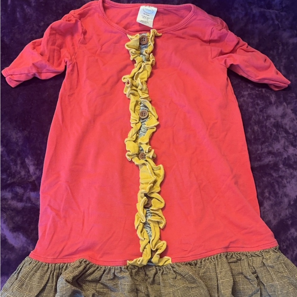 Matilda Jane Pink and Yellow Casual Kids Dress